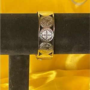 Stainless steel cuff Saint Benedict